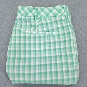 Walter Hagen Majors 11 Performance Golf Shorts Men's Size 36 Plaid‎ Green White